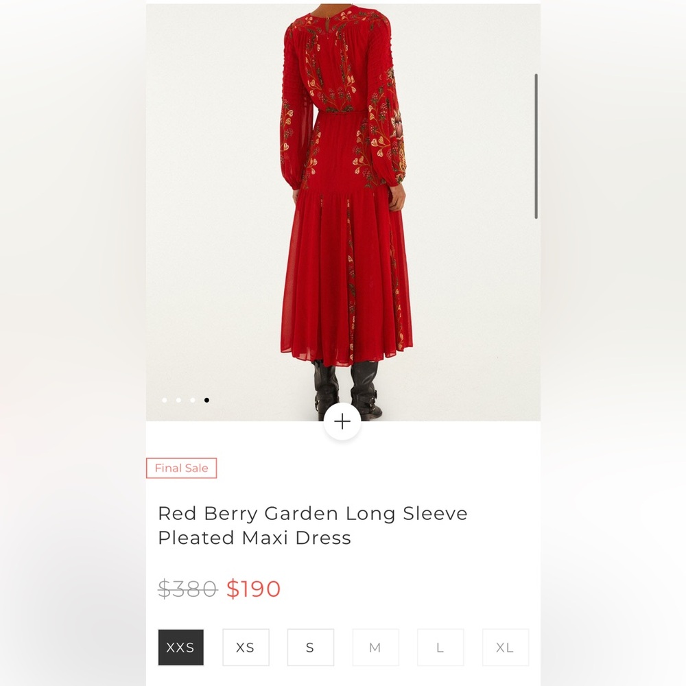 Farm Rio: Red Berry Garden Long Sleeve
Pleated Maxi Dress - Picture 7 of 10